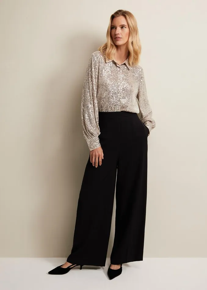 Phase Eight Shirts and Blouses Medora Sequin Shirt Oyster 8211 Women