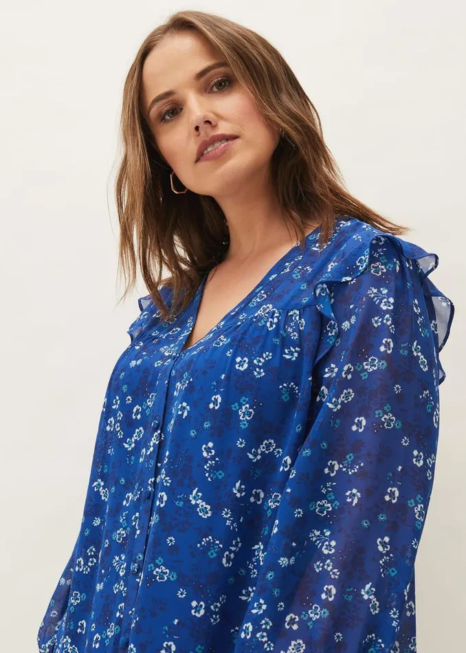 Phase Eight Shirts and Blouses Micaela Printed Top Blue Multi 8211 Women