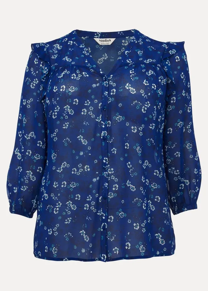 Phase Eight Shirts and Blouses Micaela Printed Top Blue Multi 8211 Women
