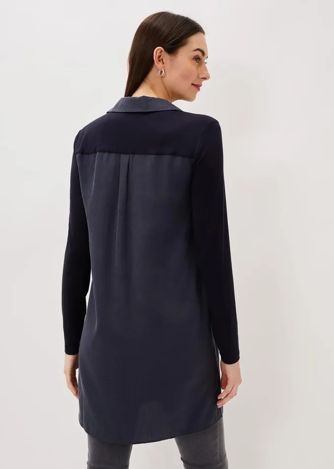 Phase Eight Shirts and Blouses Neave Button Tunic Navy 8211 Women