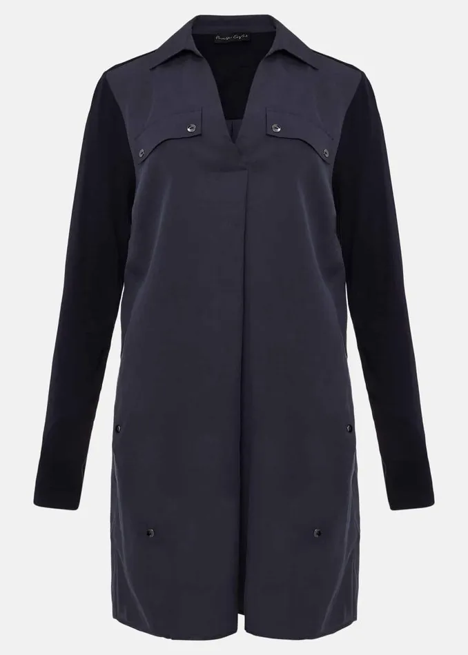 Phase Eight Shirts and Blouses Neave Button Tunic Navy 8211 Women