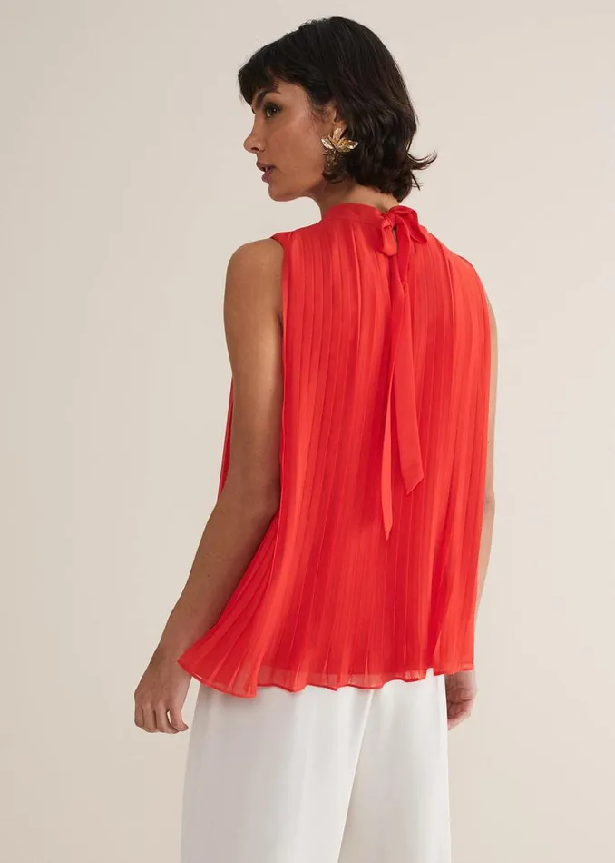 Phase Eight Shirts and Blouses Nina Pleated Top Fire 8211 Women