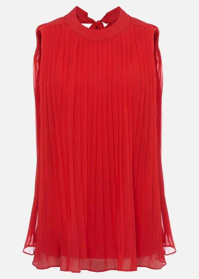 Phase Eight Shirts and Blouses Nina Pleated Top Fire 8211 Women