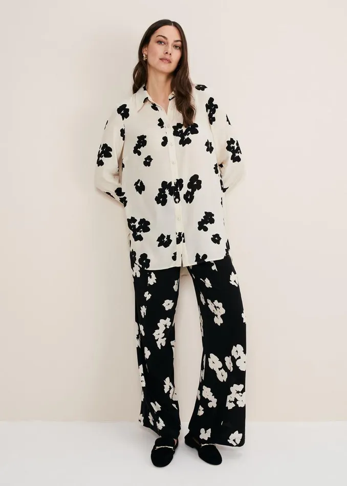 Phase Eight Shirts and Blouses Rae Floral Longline Shirt Blackivory 8211 Women Phase Eight Shirts and Blouses Rae Floral Longline Shirt Blackivory 8211 Women