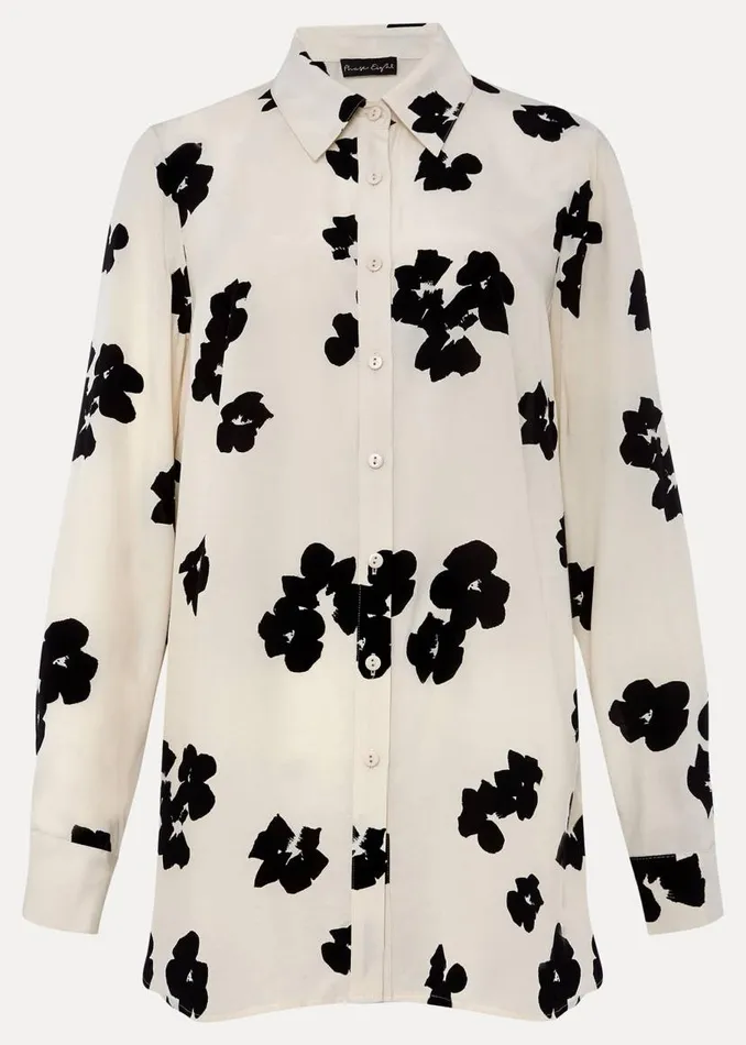 Phase Eight Shirts and Blouses Rae Floral Longline Shirt Blackivory 8211 Women Phase Eight Shirts and Blouses Rae Floral Longline Shirt Blackivory 8211 Women