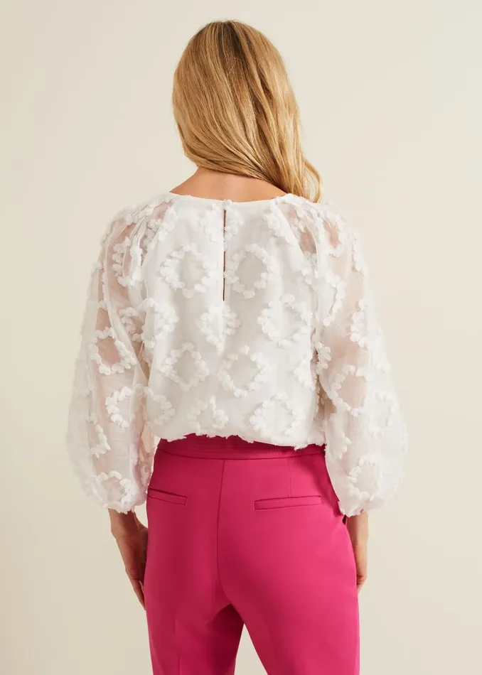 Phase Eight Shirts and Blouses Shayla Textured Blouse White 8211 Women