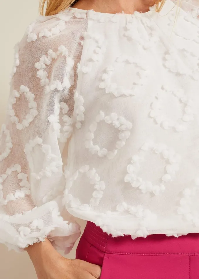 Phase Eight Shirts and Blouses Shayla Textured Blouse White 8211 Women