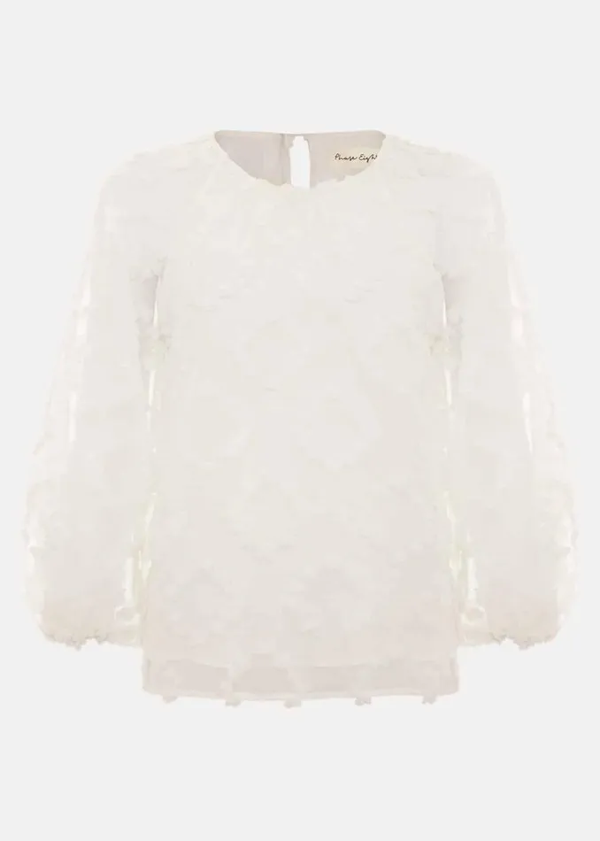 Phase Eight Shirts and Blouses Shayla Textured Blouse White 8211 Women
