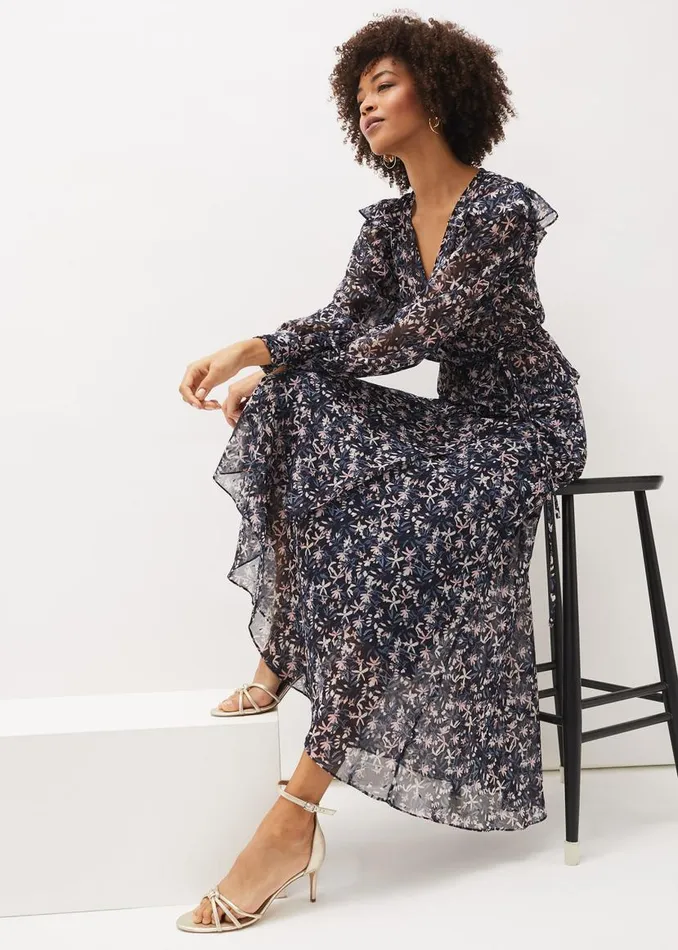 Phase Eight Skirts Lola Floral CoOrd Maxi Skirt Navypink 8211 Women
