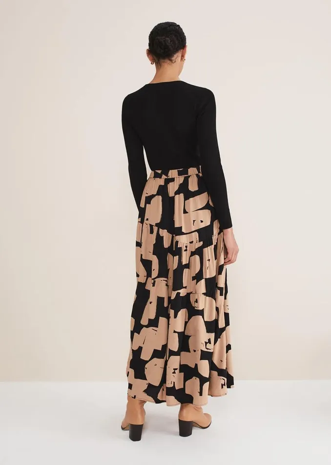 Phase Eight Skirts Luana Geo Print Midi Skirt Blackcamel 8211 Women