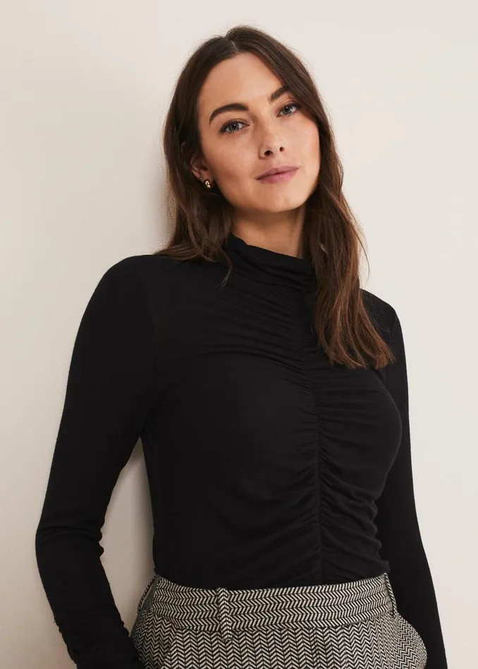 Phase Eight Tops and TShirts Anabelle Ruched Top Charcoal 8211 Women