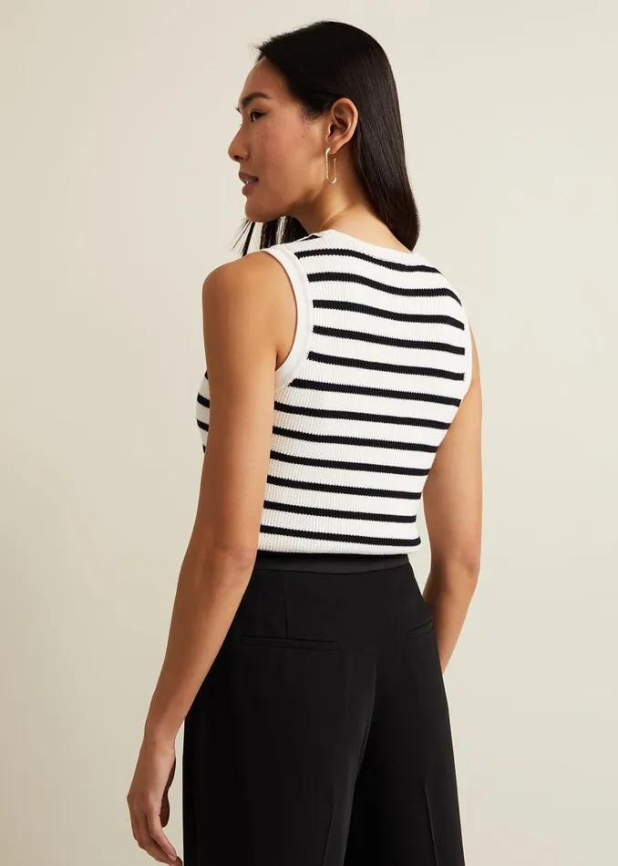 Phase Eight Tops and TShirts Chloe Stripe Vest Ivorynavy 8211 Women