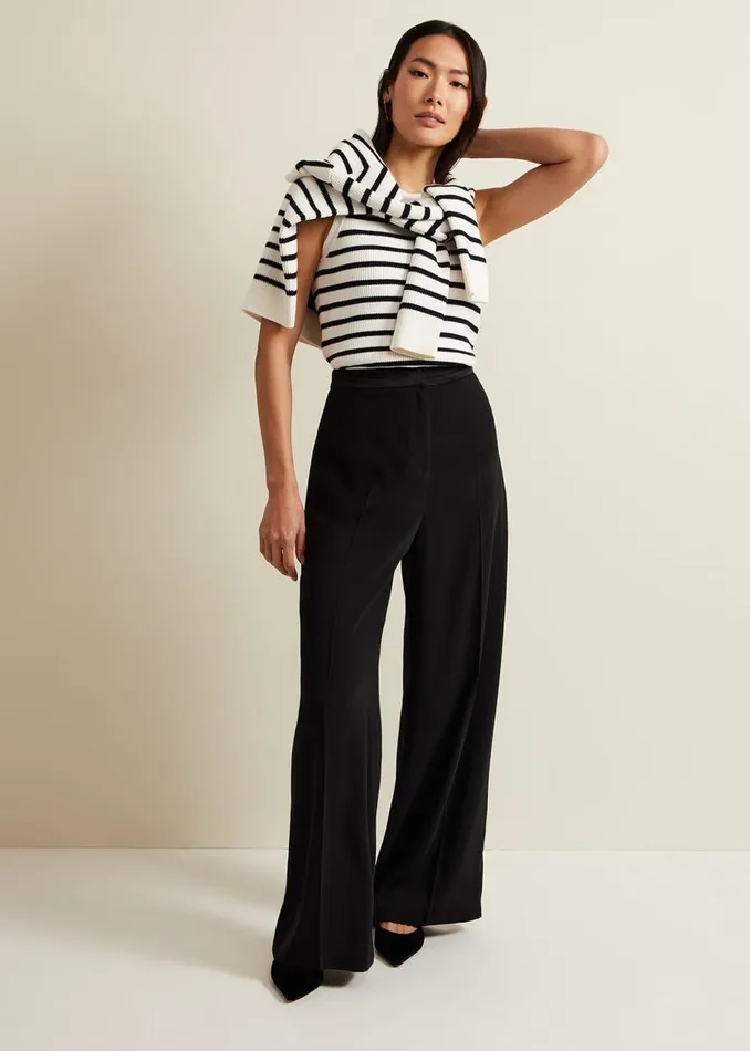 Phase Eight Tops and TShirts Chloe Stripe Vest Ivorynavy 8211 Women