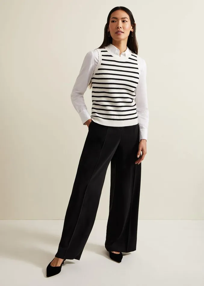 Phase Eight Tops and TShirts Chloe Stripe Vest Ivorynavy 8211 Women