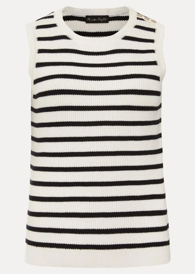 Phase Eight Tops and TShirts Chloe Stripe Vest Ivorynavy 8211 Women