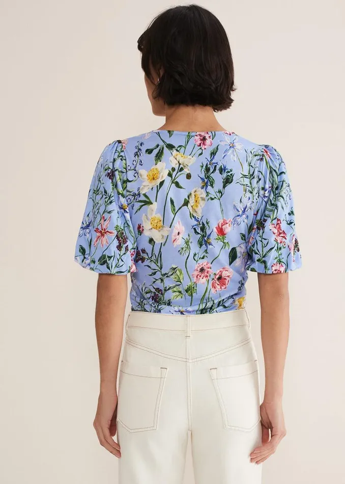 Phase Eight Tops and TShirts Donda Floral Ruched Top Bluemulti 8211 Women