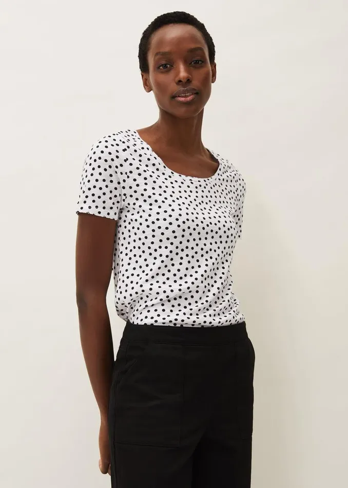 Phase Eight Tops and TShirts Elspeth Spot TShirt Whiteblack 8211 Women