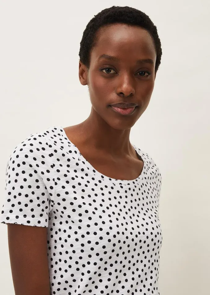 Phase Eight Tops and TShirts Elspeth Spot TShirt Whiteblack 8211 Women