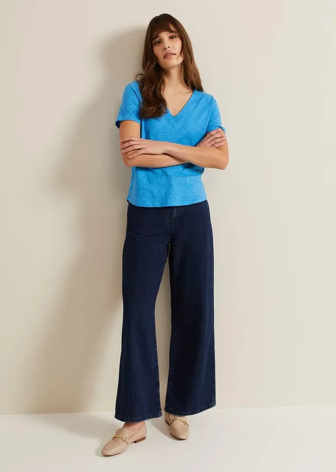 Phase Eight Tops and TShirts Elspeth V Neck Top Blue 8211 Women