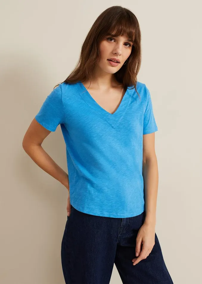 Phase Eight Tops and TShirts Elspeth V Neck Top Blue 8211 Women
