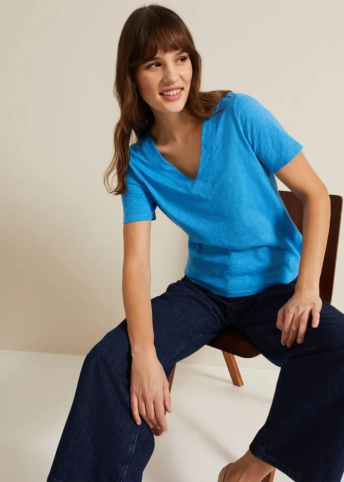 Phase Eight Tops and TShirts Elspeth V Neck Top Blue 8211 Women