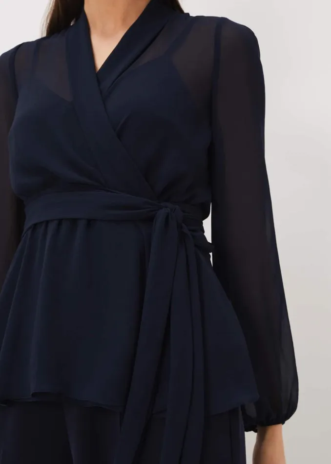 Phase Eight Tops and TShirts Florentine CoOrd Top Navy 8211 Women