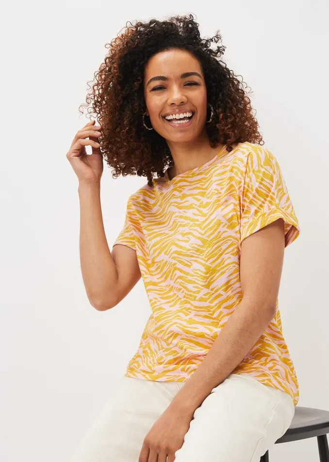 Phase Eight Tops and TShirts Lucille Cotton Zebra Print Top Ochrepink 8211 Women Phase Eight Tops and TShirts Lucille Cotton Zebra Print Top Ochrepink 8211 Women