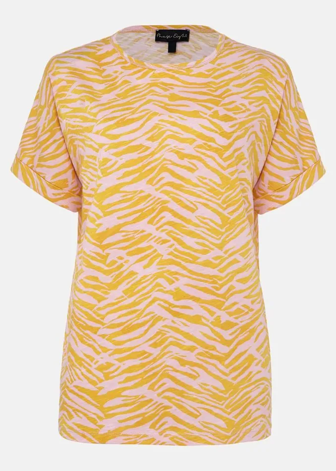 Phase Eight Tops and TShirts Lucille Cotton Zebra Print Top Ochrepink 8211 Women Phase Eight Tops and TShirts Lucille Cotton Zebra Print Top Ochrepink 8211 Women