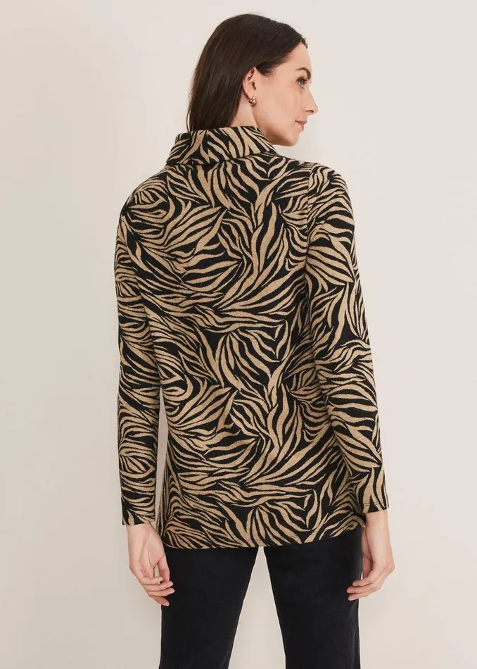 Phase Eight Tops and TShirts Nerissa Animal Print Snuggle Camelblack 8211 Women Phase Eight Tops and TShirts Nerissa Animal Print Snuggle Camelblack 8211 Women