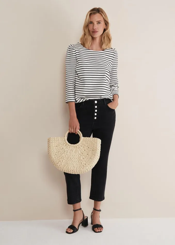 Phase Eight Tops and TShirts Orabella Striped Top Blackivory 8211 Women