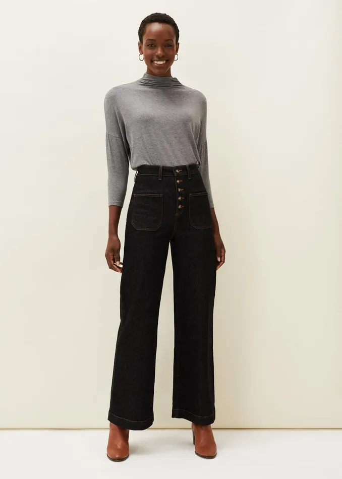 Phase Eight Tops and TShirts Shiloh Roll Neck Jersey Top Grey 8211 Women