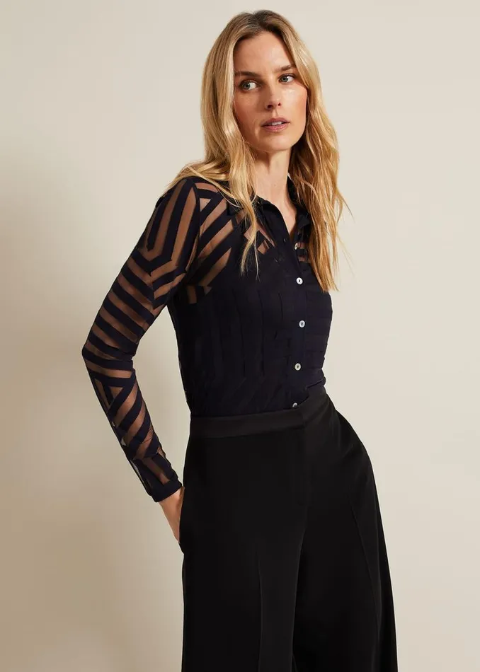 Phase Eight Tops and TShirts Vida Burnout Top Navy 8211 Women