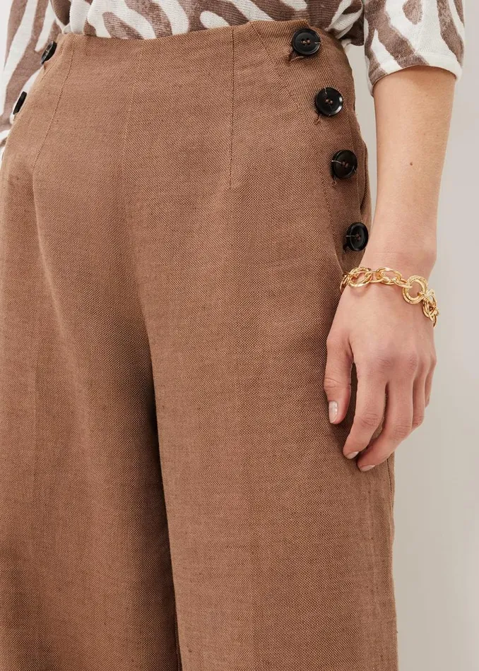 Phase Eight Trousers Cassandra Linen Wide Leg Trousers Brown 8211 Women