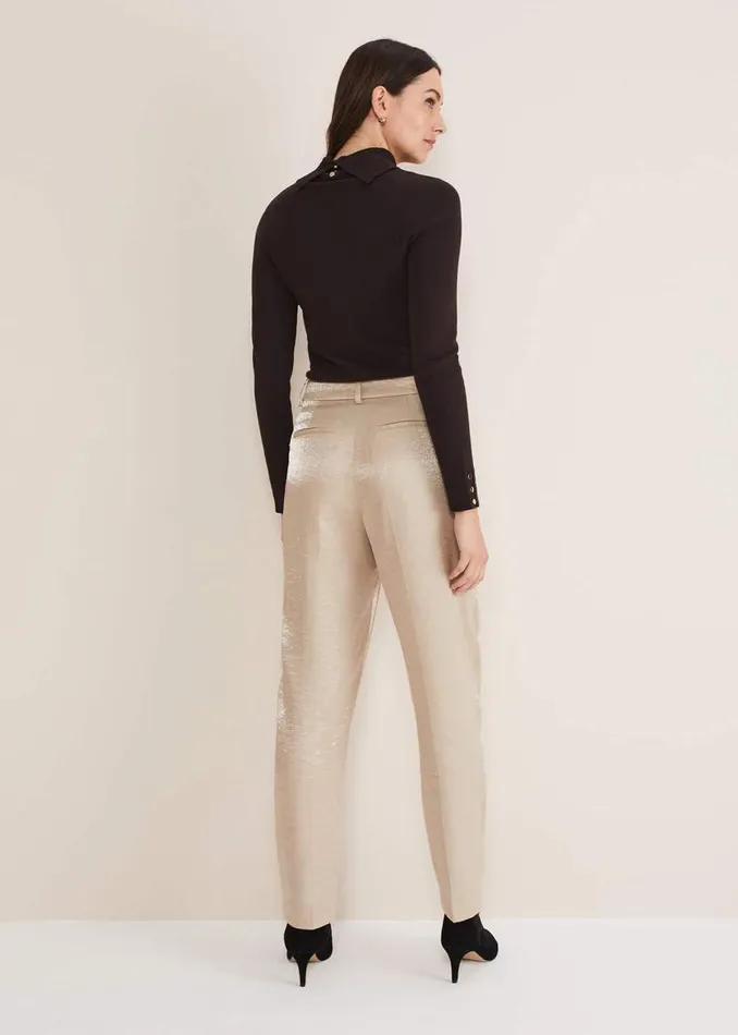 Phase Eight Trousers Kehlani Shimmer Peg Trouser CoOrd Champagne 8211 Women