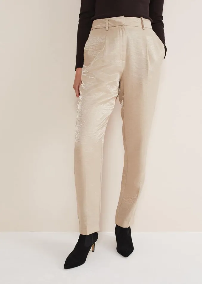 Phase Eight Trousers Kehlani Shimmer Peg Trouser CoOrd Champagne 8211 Women