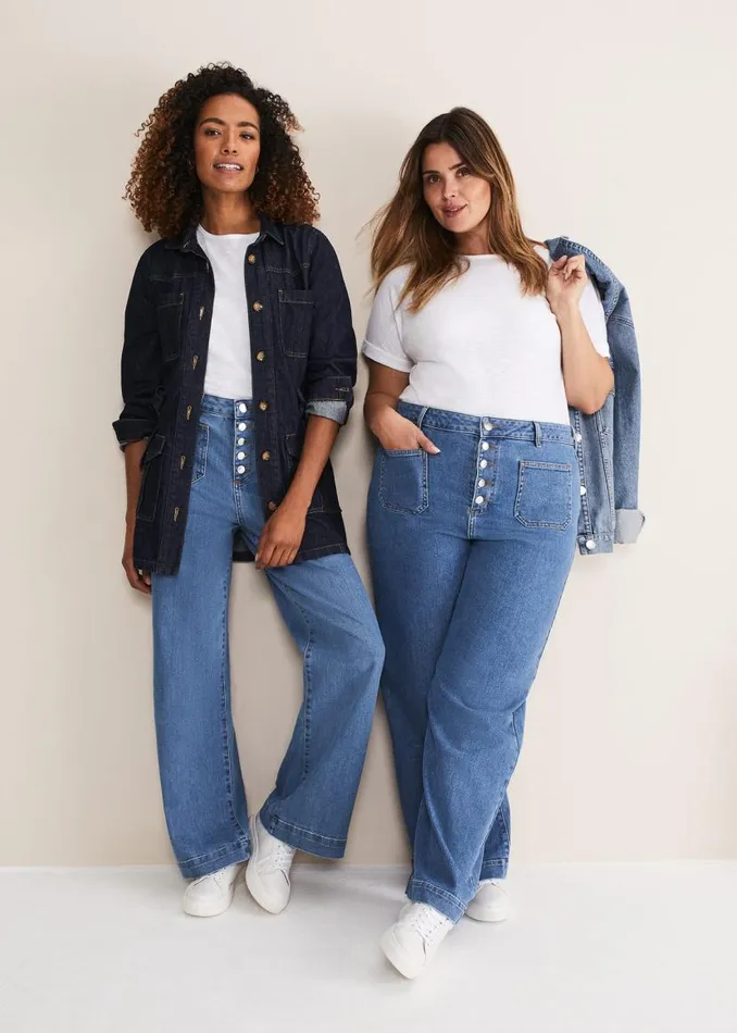 Phase Eight Trousers Magsie Wide Leg Jeans Mid Wash Blue 8211 Women