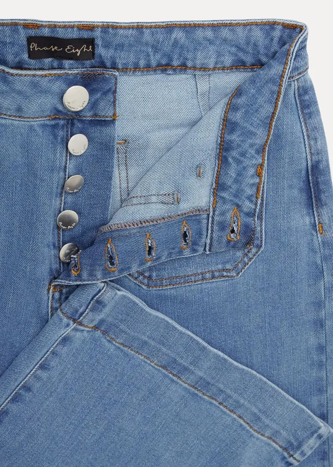 Phase Eight Trousers Magsie Wide Leg Jeans Mid Wash Blue 8211 Women