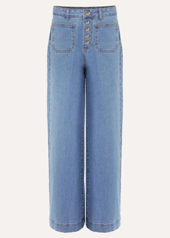 Phase Eight Trousers Magsie Wide Leg Jeans Mid Wash Blue 8211 Women