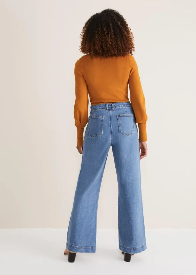Phase Eight Trousers Magsie Wide Leg Jeans Mid Wash Blue 8211 Women