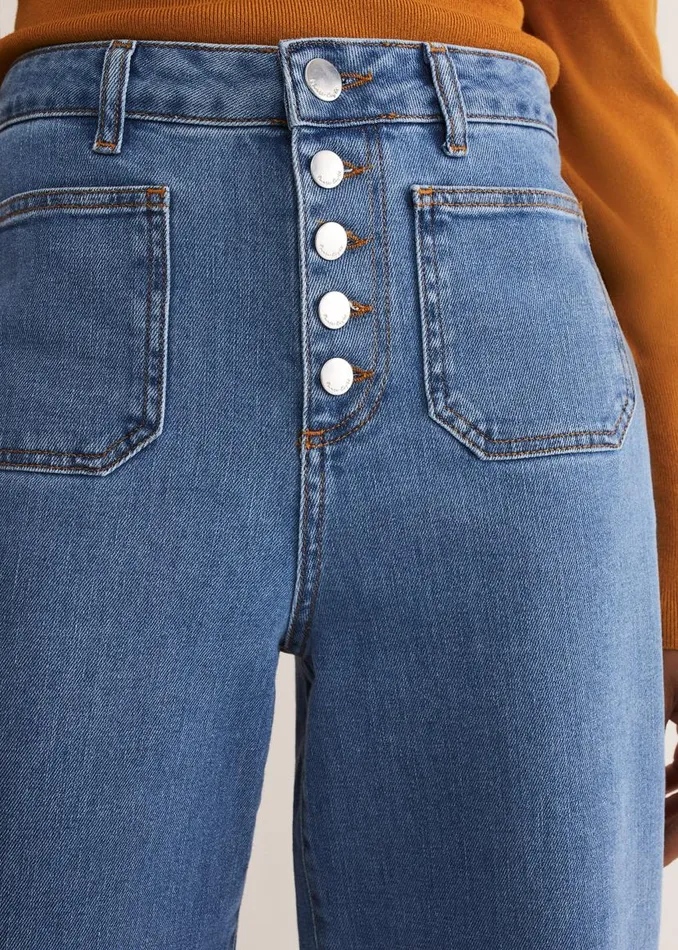 Phase Eight Trousers Magsie Wide Leg Jeans Mid Wash Blue 8211 Women