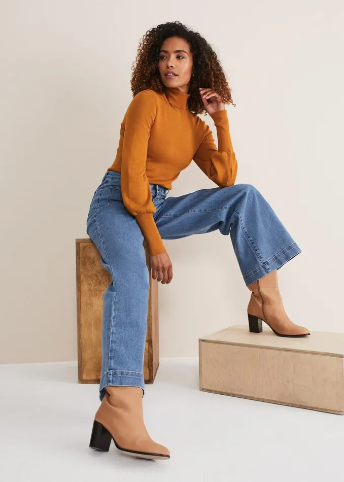 Phase Eight Trousers Magsie Wide Leg Jeans Mid Wash Blue 8211 Women