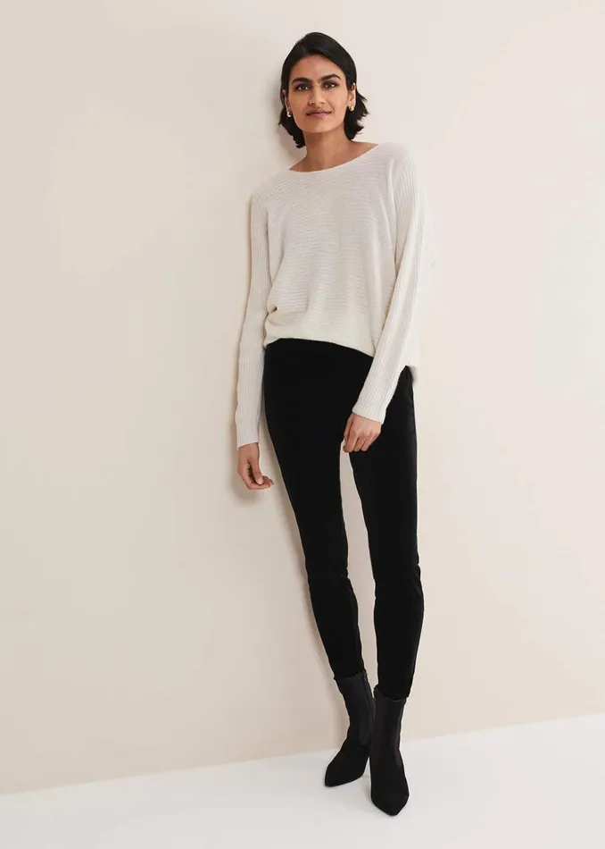 Phase Eight Trousers Valerie Velvet Leggings Black 8211 Women