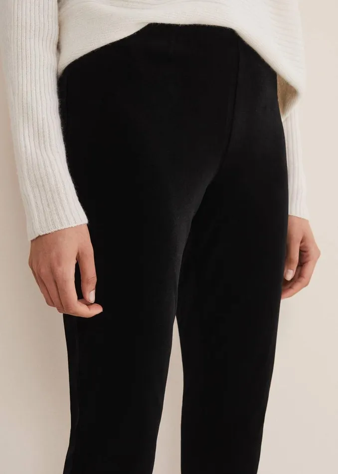 Phase Eight Trousers Valerie Velvet Leggings Black 8211 Women