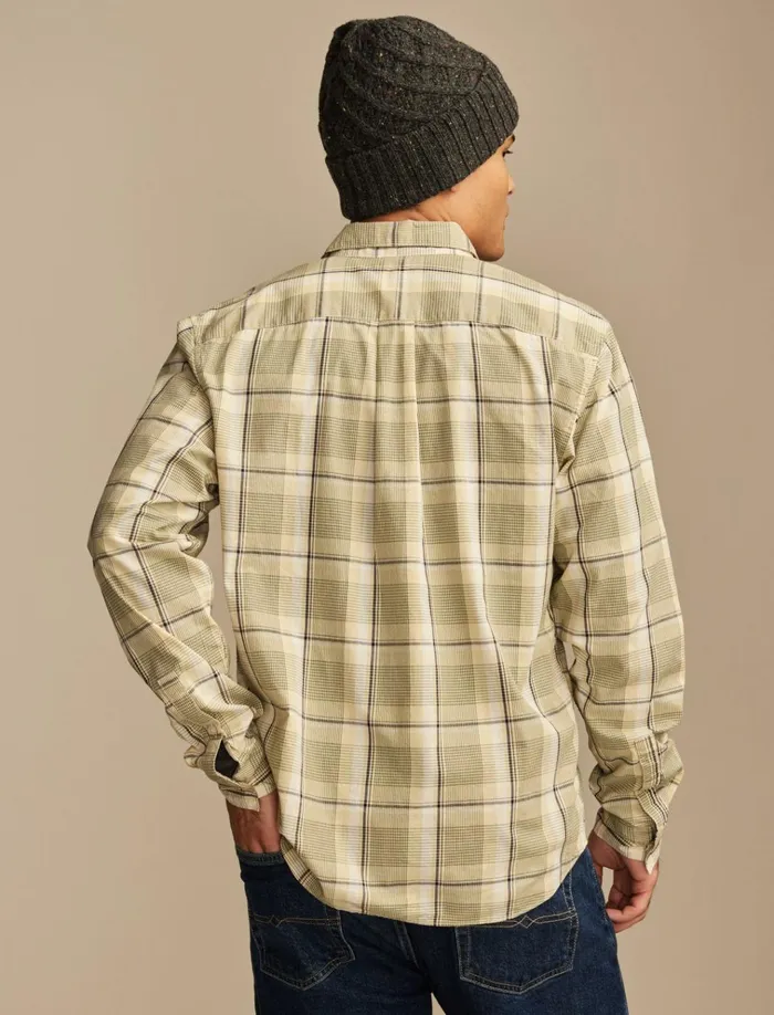 Plaid One Pocket Poplin Long Sleeve Shirt Yellow Plaid Men Lucky Brand ButtonDowns