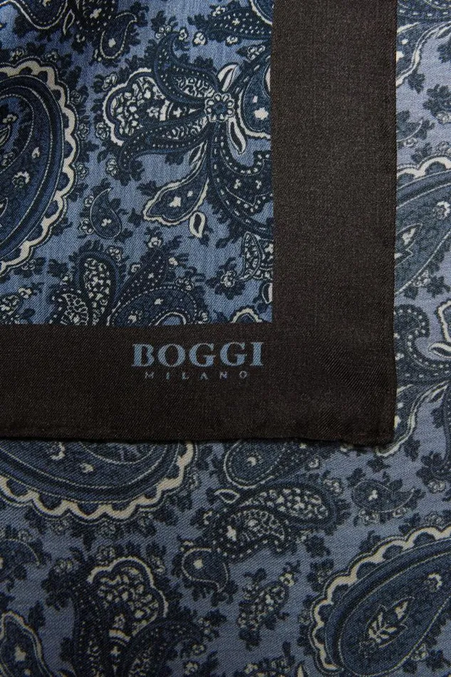 Pocket Squares Men Boggi Milano Macro Paisley Print Silk Pocket Square Blue Pocket Squares Men Boggi Milano Macro Paisley Print Silk Pocket Square Blue