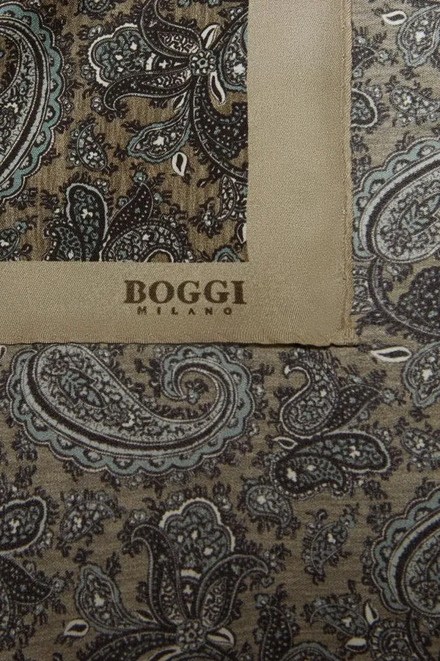 Pocket Squares Men Boggi Milano Macro Paisley Print Silk Pocket Square Natural Pocket Squares Men Boggi Milano Macro Paisley Print Silk Pocket Square Natural