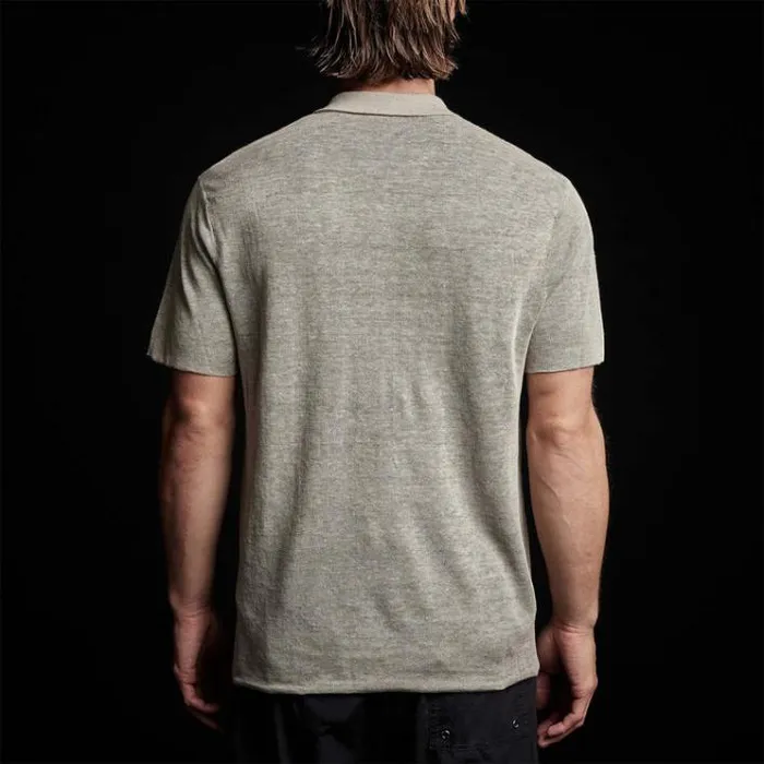 PolosNovelty Tops Men James Perse Double Layer Linen Polo Naturalblack