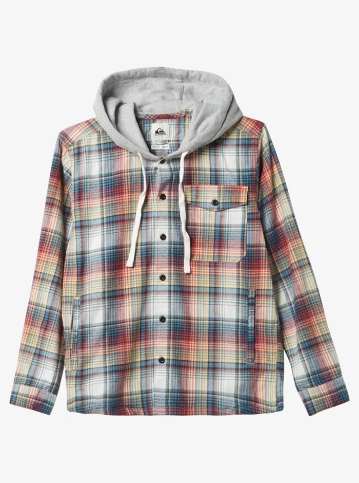 Quiksilver 816 Briggs Hooded Flannel Woven Shirt Mineral Red Briggs Flannel Boys Shirts Quiksilver 816 Briggs Hooded Flannel Woven Shirt Mineral Red Briggs Flannel Boys Shirts