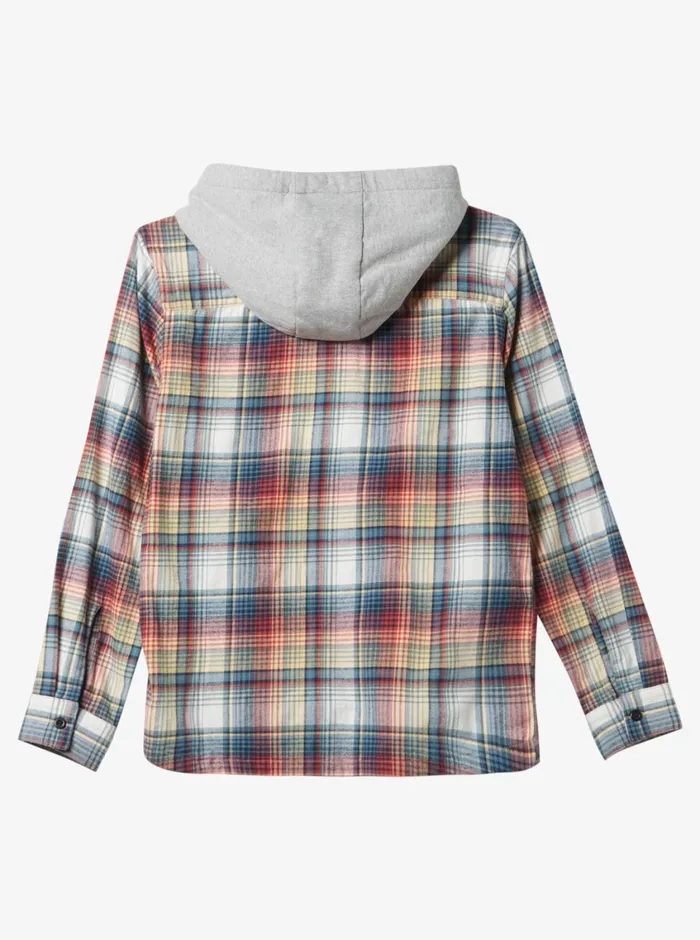 Quiksilver 816 Briggs Hooded Flannel Woven Shirt Mineral Red Briggs Flannel Boys Shirts Quiksilver 816 Briggs Hooded Flannel Woven Shirt Mineral Red Briggs Flannel Boys Shirts