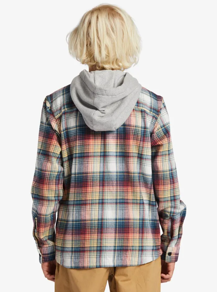 Quiksilver 816 Briggs Hooded Flannel Woven Shirt Mineral Red Briggs Flannel Boys Shirts Quiksilver 816 Briggs Hooded Flannel Woven Shirt Mineral Red Briggs Flannel Boys Shirts
